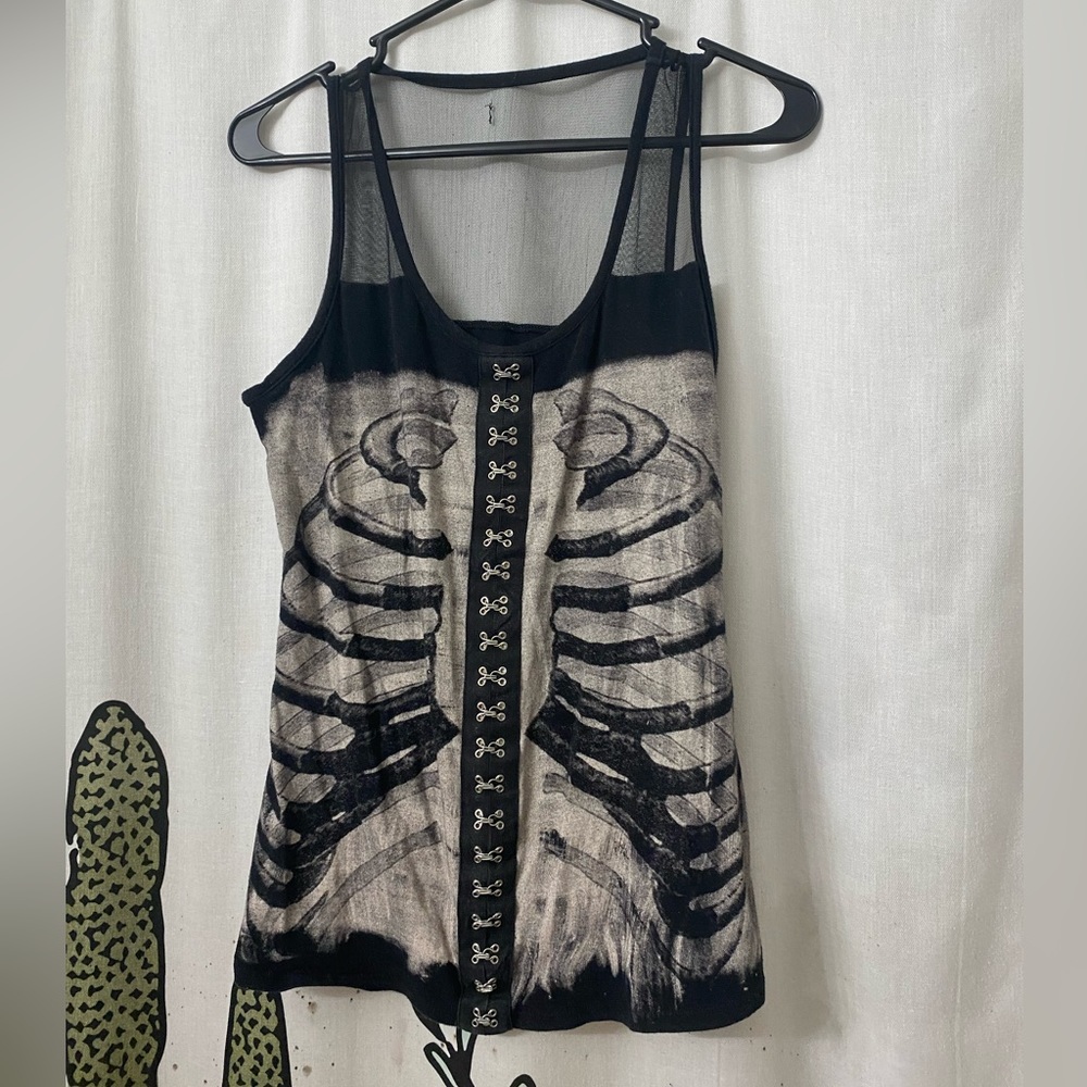 Medium Women’s Black Ribcage Mesh Tank Top